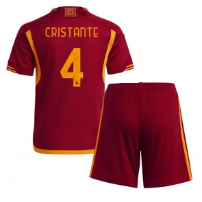 AS Roma Bryan Cristante #4 Hjemmebanesæt Børn 2023-24 Kort ærmer (+ korte bukser)